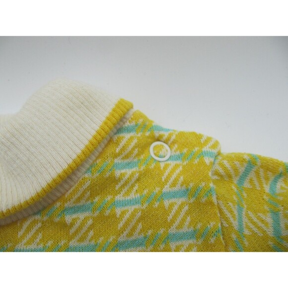 Adorable Vintage Healthtex Gold & Blue Plaid Romper Pants 12 Month Baby Unisex - Picture 6 of 8